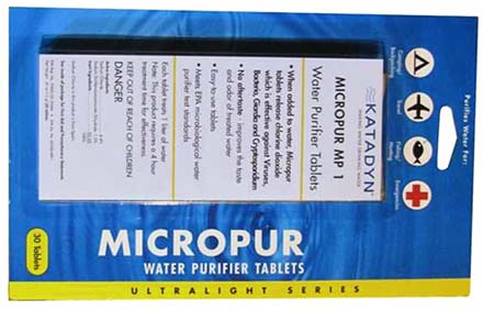 Таблетки для обеззараживания воды в походе Katadyn Micropur